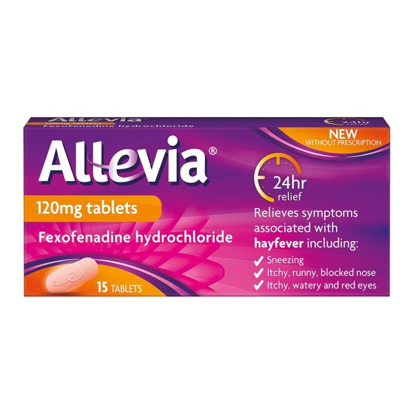 Allevia Fexofenadine Hydrochloride 15 tablets (120 mg)