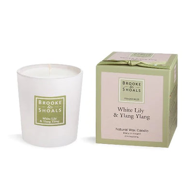Brooke and Shoals Candle White Lily & Ylang Ylang (190g) packaging