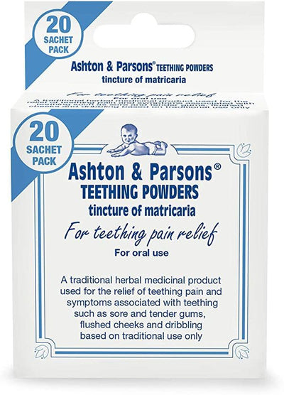 Ashtons & Parsons Teething Powders (20 Sachets) packaging