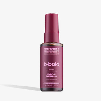 B-bold face serum bottle on a white background