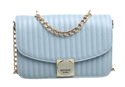 Bessie London Light Blue Quilted Bag (BH5093)