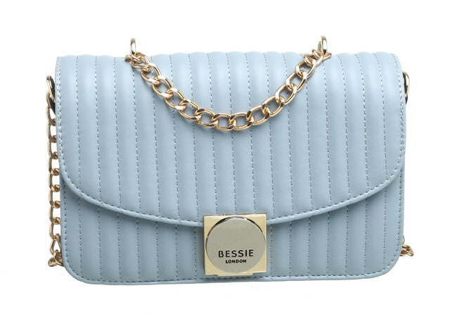 Bessie London Light Blue Quilted Bag (BH5093)