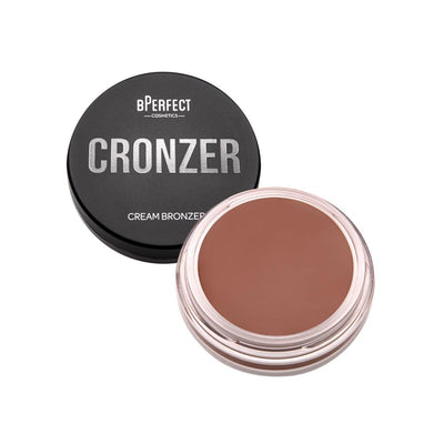 BPerfect Cosmetics Cronzer cream bronzer with black lid on a white background