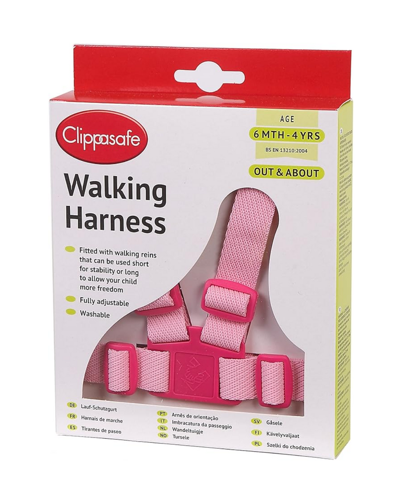 Clippasafe Walking Harness & Reins (Pink)