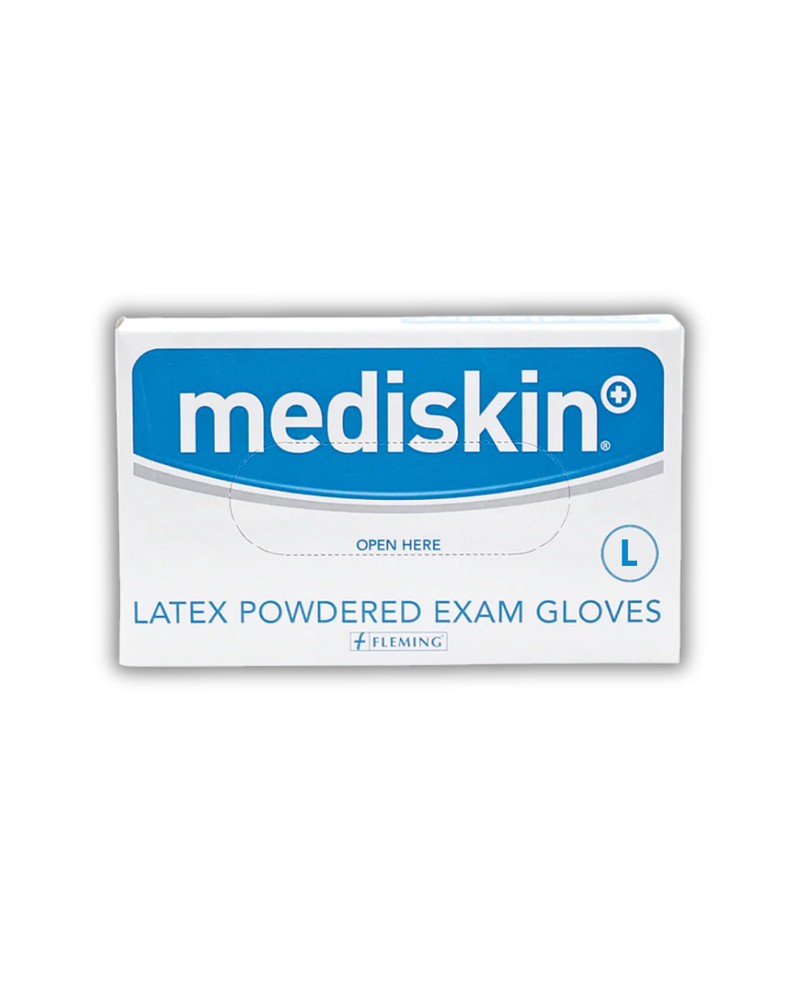 Mediskin Latex Powdered Exam Gloves (Various Sizes)