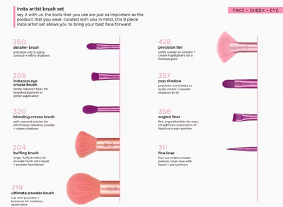 Real Techniques Insta Artist Brush Set 9 Piece Kit