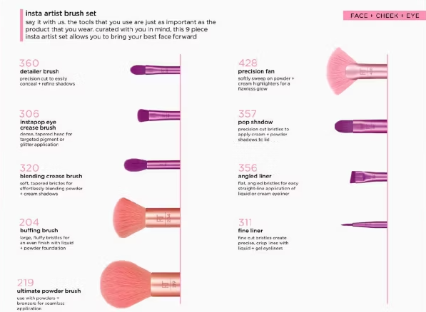 Real Techniques Insta Artist Brush Set 9 Piece Kit