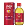 Seven Seas Omega-3 Fish Oil and Cod Liver Oil bottle and packaging on a white background