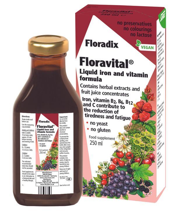 Floradix Floravital Liquid iron and vitamin formula. Kennedy&