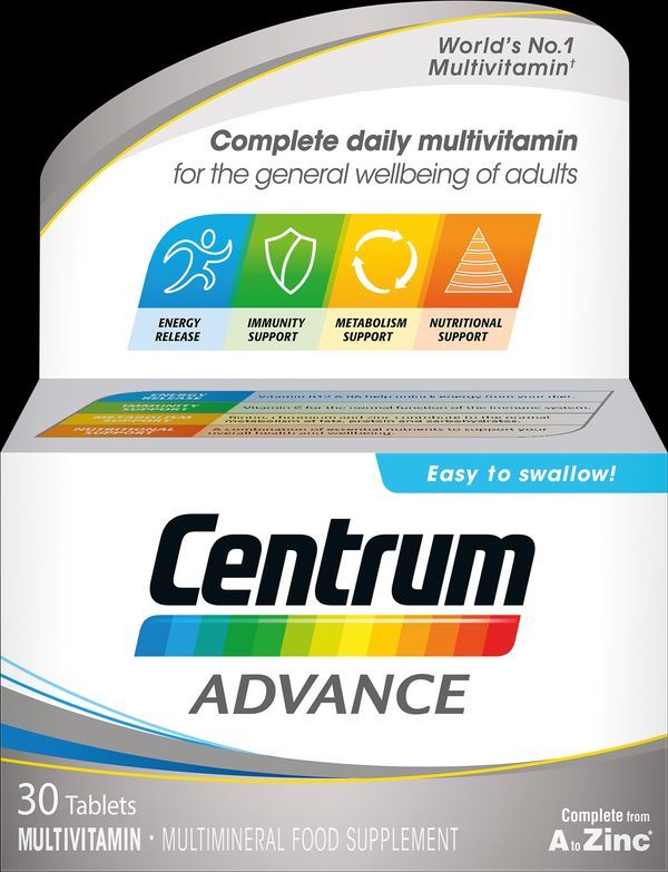 Centrum Advanced Multivitamin And Minerals 30 Tablets