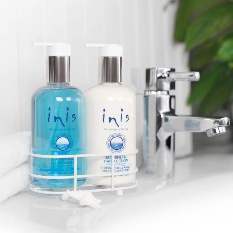 inis Duo Pack Hand Wash & Hand Lotion 300ml 2 Pack at sink