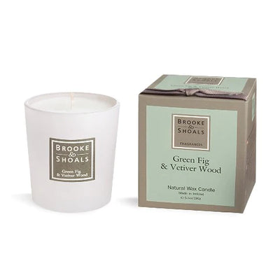 Brooke and Shoals Candle Green Fig & Vetiver Wood pacakaging