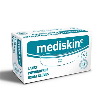 Mediskin Latex Powder Free Exam Gloves Small