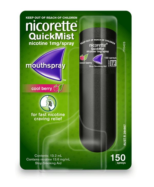 Nicorette Quick Mist 1mg Spray Cool Berry 150 Sprays