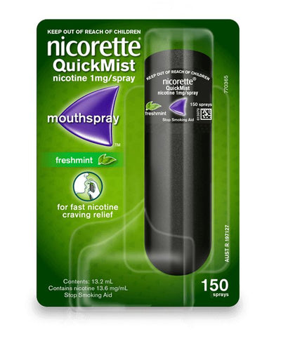 Nicorette Quick Mist 1mg Spray Fresh Mint 150 Sprays