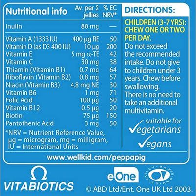 Vitabiotics Wellkid Peppa Pig Multivitamins (30 strawberry soft jellies)