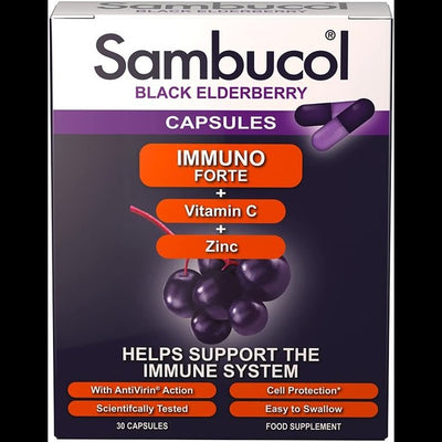 Sambucol Black Elderberry Capsules (30 capsules) packaging