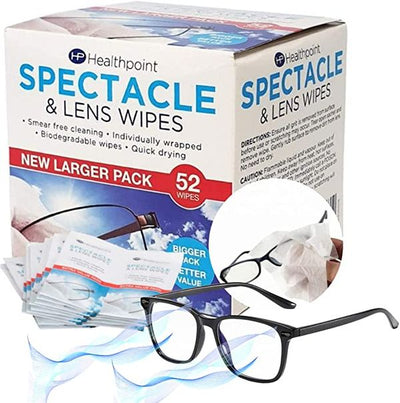Healthpoint Spectacle And Lens Wipes - 52 Wipes