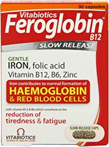 Vitabiotics Feroglobin Capsules (30 caps) Image of front of packaging.